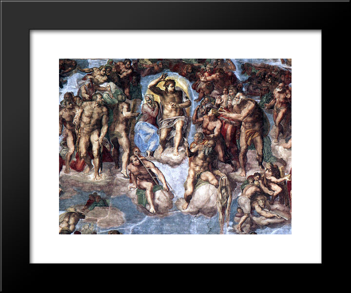 The Last Judgement [Detail] 20x24 Black Modern Wood Framed Art Print Poster by Michelangelo