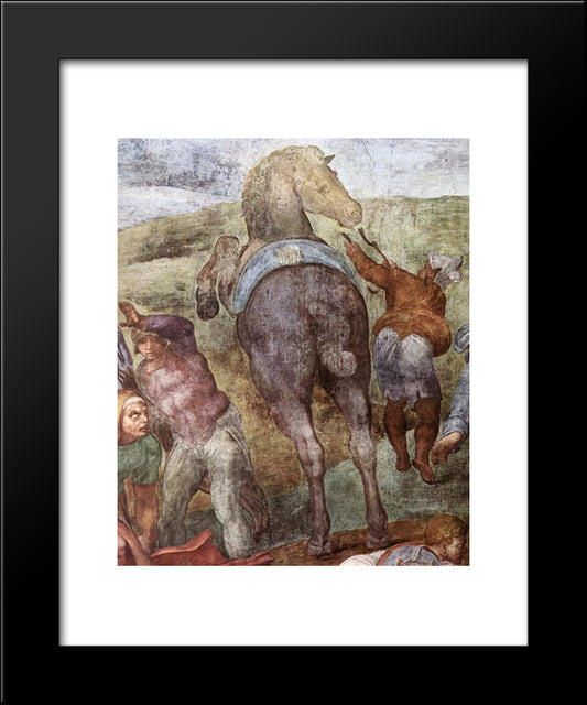 The Conversion Of Saul [Detail] 20x24 Black Modern Wood Framed Art Print Poster by Michelangelo