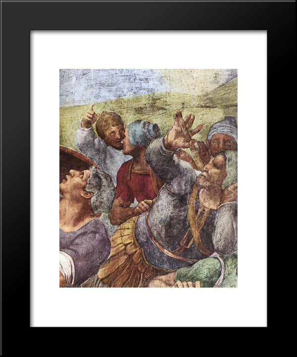 The Conversion Of Saul [Detail] 20x24 Black Modern Wood Framed Art Print Poster by Michelangelo