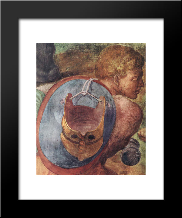 The Conversion Of Saul [Detail] 20x24 Black Modern Wood Framed Art Print Poster by Michelangelo