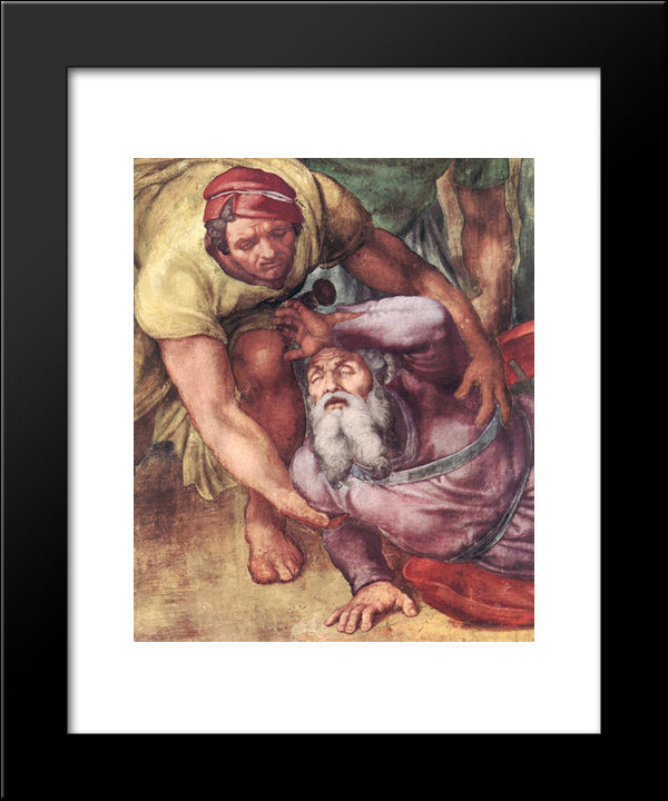 The Conversion Of Saul [Detail] 20x24 Black Modern Wood Framed Art Print Poster by Michelangelo