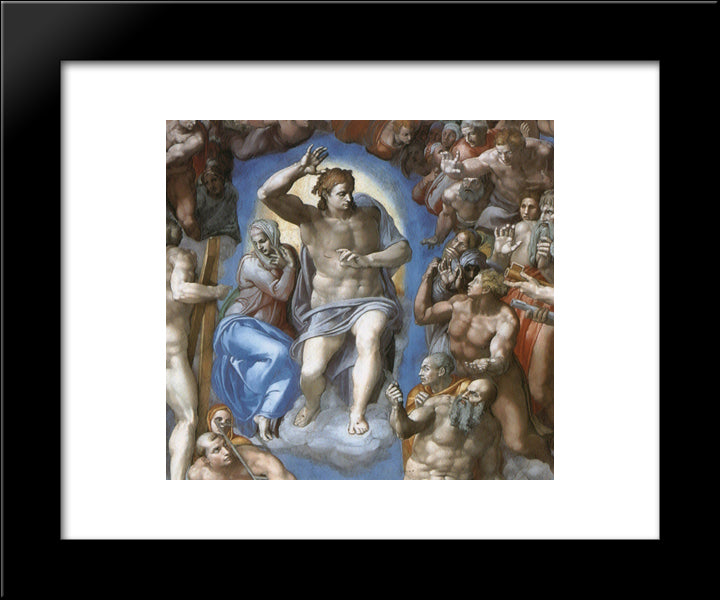 The Last Judgement [Detail: 1] 20x24 Black Modern Wood Framed Art Print Poster by Michelangelo