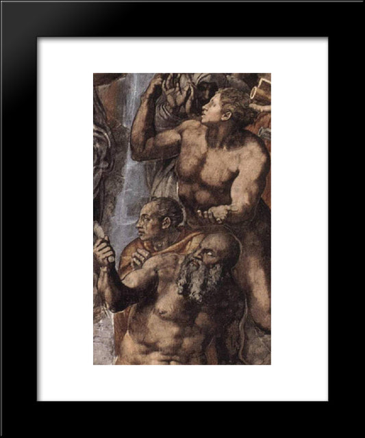 The Last Judgement [Detail: 2] 20x24 Black Modern Wood Framed Art Print Poster by Michelangelo