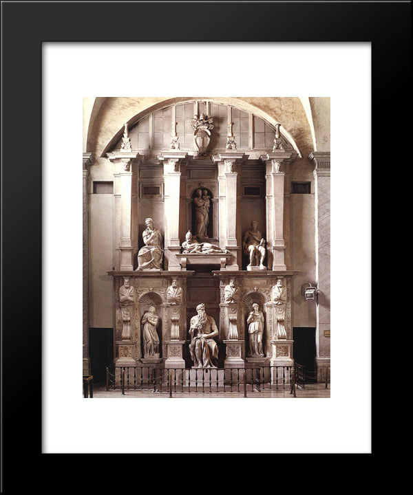 Tomb Of Pope Julius Ii 20x24 Black Modern Wood Framed Art Print Poster by Michelangelo