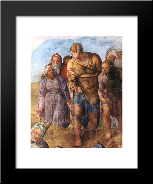 Matyrdom Of Saint Peter [Detail] 20x24 Black Modern Wood Framed Art Print Poster by Michelangelo