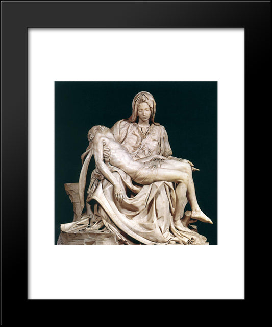 Pieta 20x24 Black Modern Wood Framed Art Print Poster by Michelangelo