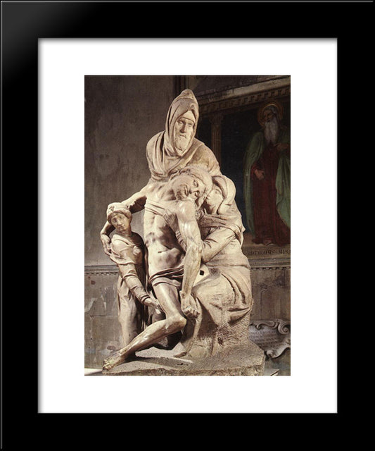 Pieta 20x24 Black Modern Wood Framed Art Print Poster by Michelangelo