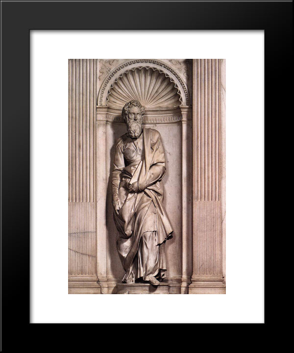 Saint Peter 20x24 Black Modern Wood Framed Art Print Poster by Michelangelo