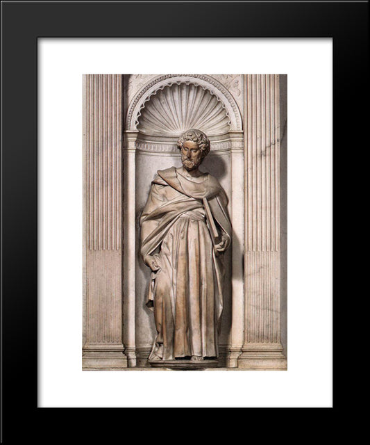 Saint Paul 20x24 Black Modern Wood Framed Art Print Poster by Michelangelo