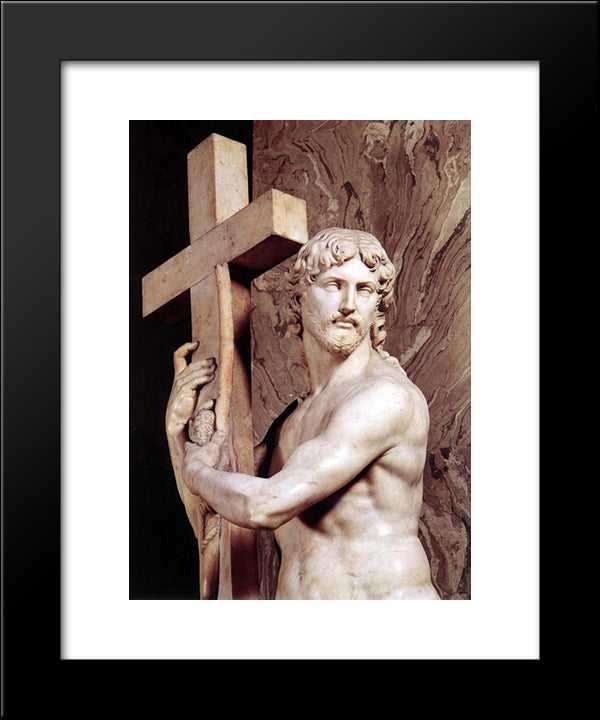 Christ Carrying The Cross [Detail: 1] 20x24 Black Modern Wood Framed Art Print Poster by Michelangelo