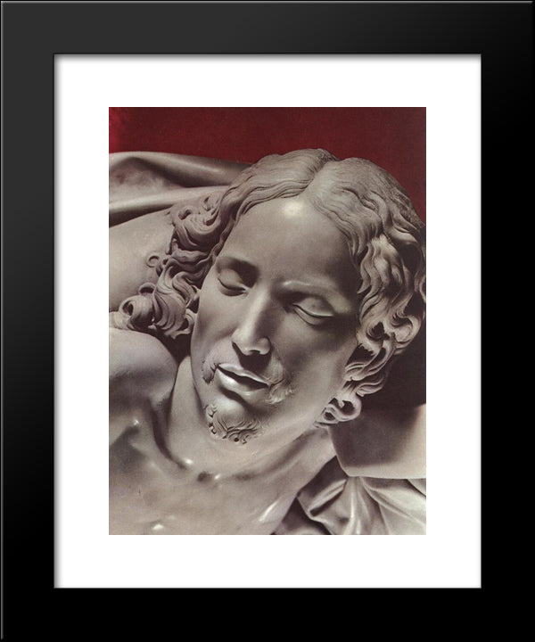 Pieta [Detail: 2] 20x24 Black Modern Wood Framed Art Print Poster by Michelangelo