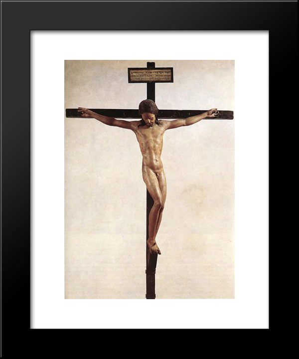 Crucifix 20x24 Black Modern Wood Framed Art Print Poster by Michelangelo