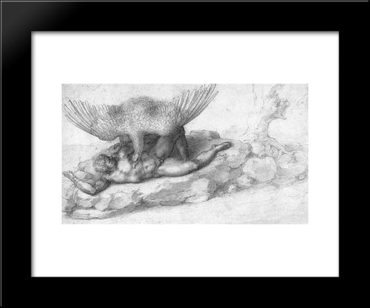 Tityus 20x24 Black Modern Wood Framed Art Print Poster by Michelangelo