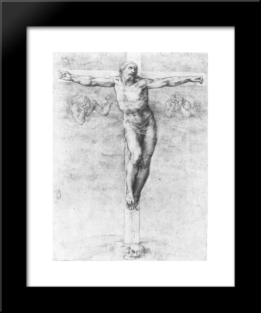 Christ On The Cross 20x24 Black Modern Wood Framed Art Print Poster by Michelangelo