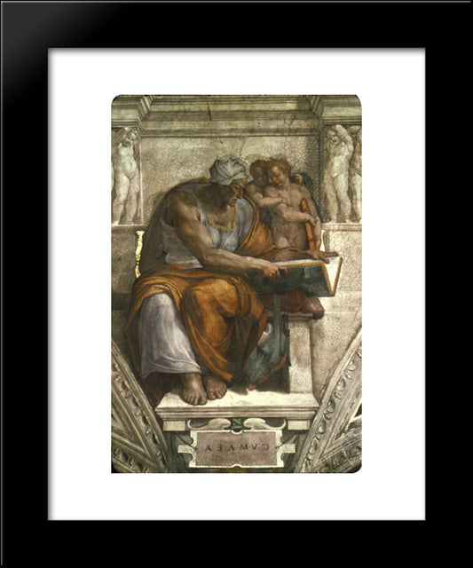 The Sibyl Of Cumae 20x24 Black Modern Wood Framed Art Print Poster by Michelangelo