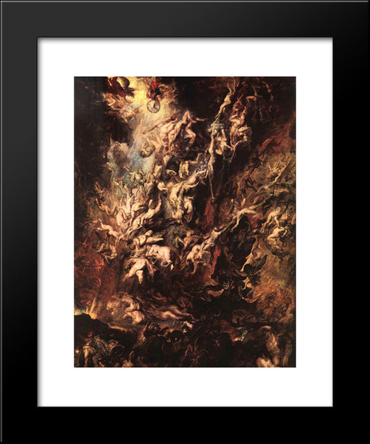 Fall Of The Rebel Angels 20x24 Black Modern Wood Framed Art Print Poster by Rubens, Peter Paul
