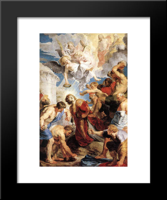 The Martyrdom Of St. Stephen 20x24 Black Modern Wood Framed Art Print Poster by Rubens, Peter Paul