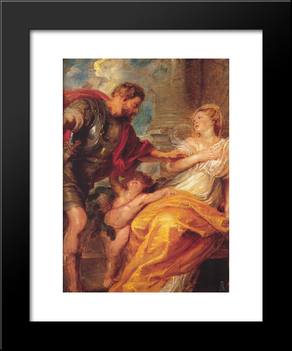 Mars And Rhea Silvia [Detail] 20x24 Black Modern Wood Framed Art Print Poster by Rubens, Peter Paul