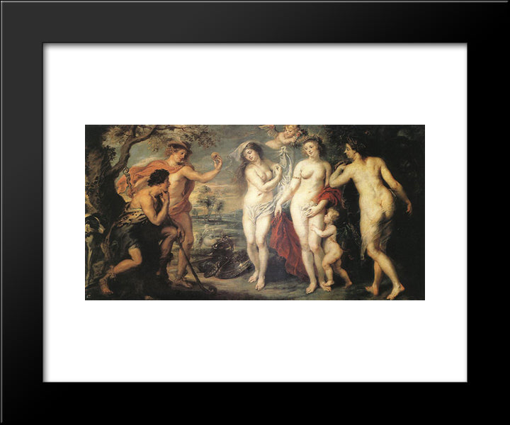 The Judgment Of Paris 20x24 Black Modern Wood Framed Art Print Poster by Rubens, Peter Paul