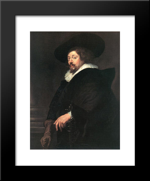 Self-Portrait 20x24 Black Modern Wood Framed Art Print Poster by Rubens, Peter Paul