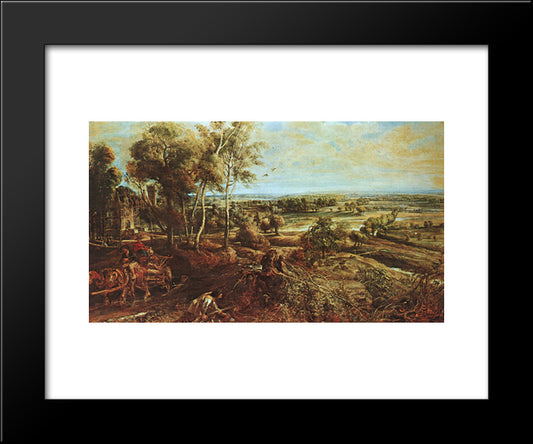 Chateau De Steen 20x24 Black Modern Wood Framed Art Print Poster by Rubens, Peter Paul