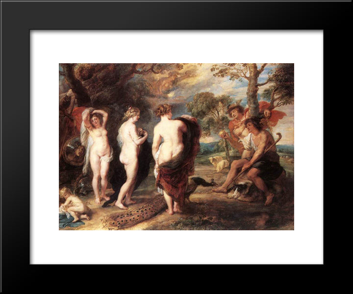 The Judgment Of Paris 20x24 Black Modern Wood Framed Art Print Poster by Rubens, Peter Paul