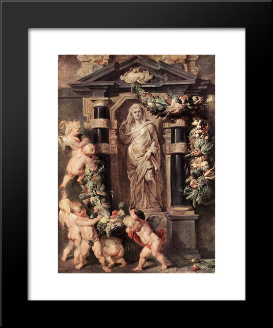 The Statue Of Ceres 20x24 Black Modern Wood Framed Art Print Poster by Rubens, Peter Paul