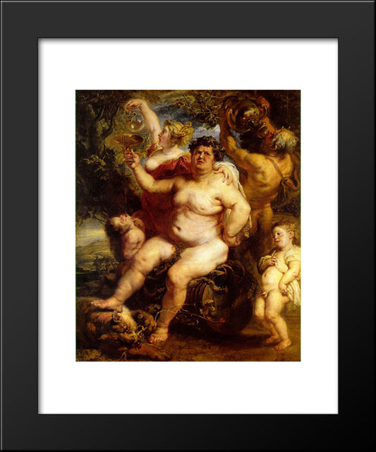 Bacchus 20x24 Black Modern Wood Framed Art Print Poster by Rubens, Peter Paul