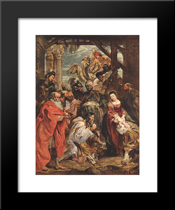 The Adoration Of The Magi 20x24 Black Modern Wood Framed Art Print Poster by Rubens, Peter Paul
