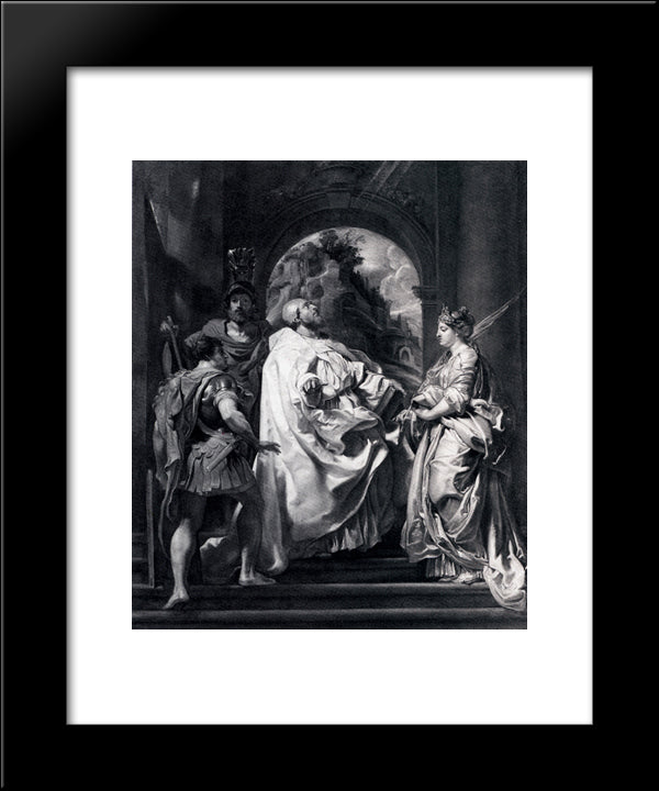 Modello For St. Gregory With Saints Domitilla, Maurus, And Papianus 20x24 Black Modern Wood Framed Art Print Poster by Rubens, Peter Paul