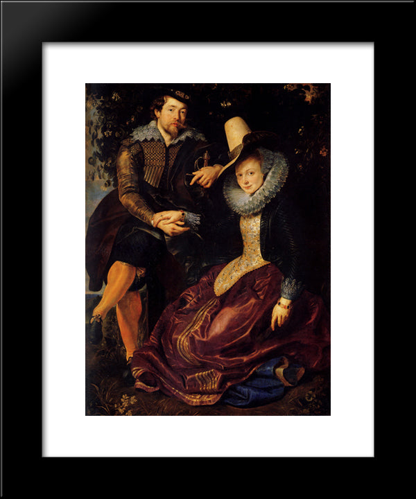 Self-Portrait With Isabella Brant 20x24 Black Modern Wood Framed Art Print Poster by Rubens, Peter Paul