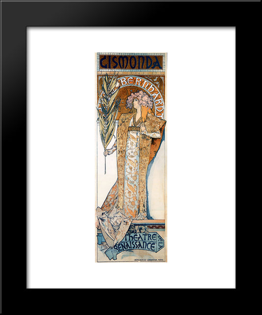 Gismonda 20x24 Black Modern Wood Framed Art Print Poster by Mucha, Alphonse