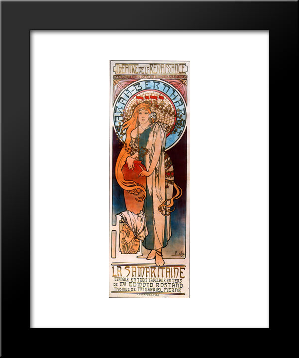 La Samaritaine 20x24 Black Modern Wood Framed Art Print Poster by Mucha, Alphonse