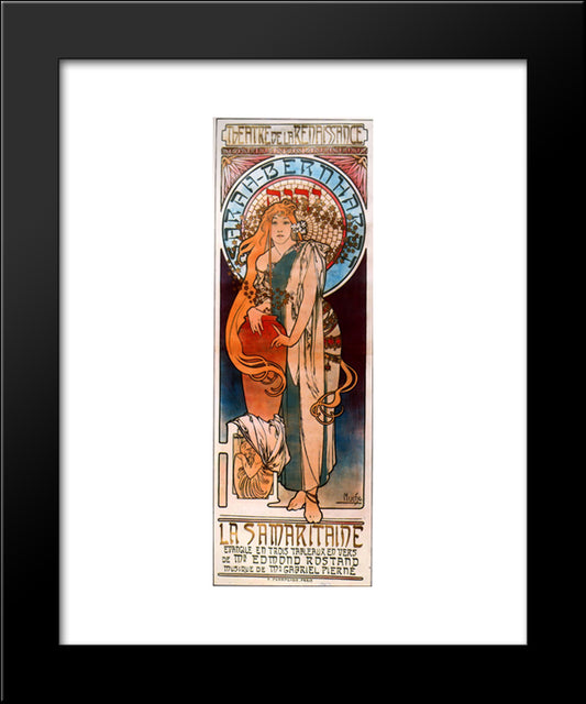 La Samaritaine 20x24 Black Modern Wood Framed Art Print Poster by Mucha, Alphonse