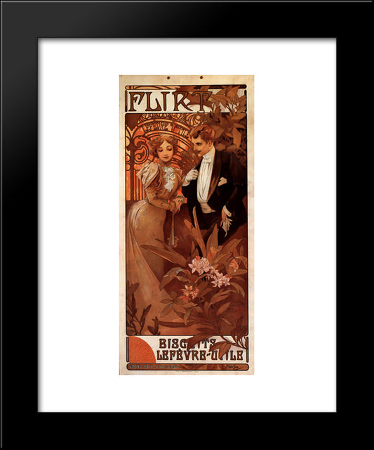 Flirt (Calendar) 20x24 Black Modern Wood Framed Art Print Poster by Mucha, Alphonse