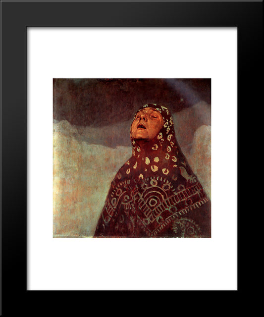 Winter Night 20x24 Black Modern Wood Framed Art Print Poster by Mucha, Alphonse