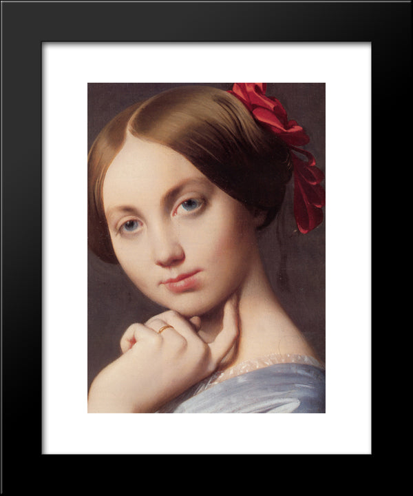Vicomtess Othenin D'Haussonville, Nee Louise-Albertine De Broglie [Detail] 20x24 Black Modern Wood Framed Art Print Poster by Ingres, Jean Auguste Dominique