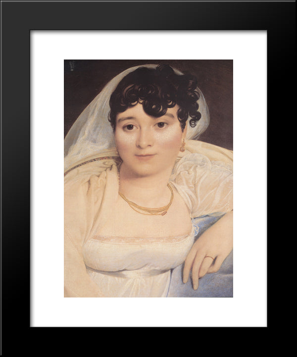Madame Philibert Riviere, Nee Marie-Francoise-Jacquette-Bibiane Blot De Beauregard [Detail] 20x24 Black Modern Wood Framed Art Print Poster by Ingres, Jean Auguste Dominique
