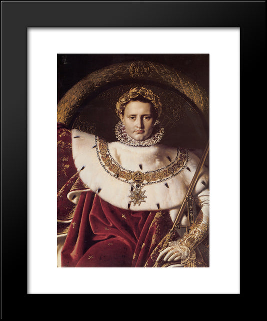 Napoleon I On His Imperial Throne [Detail] 20x24 Black Modern Wood Framed Art Print Poster by Ingres, Jean Auguste Dominique