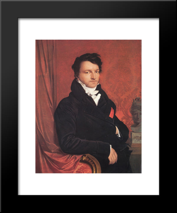 Jacques Marquet, Baron De Montbreton De Norvins 20x24 Black Modern Wood Framed Art Print Poster by Ingres, Jean Auguste Dominique