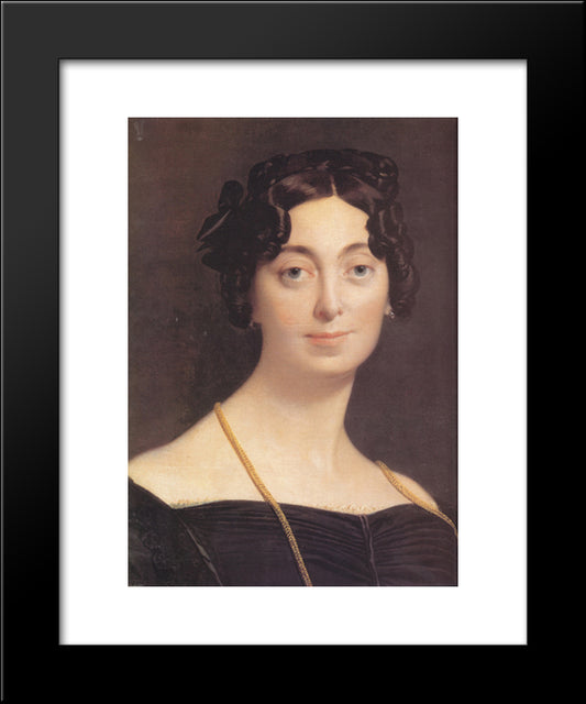 Madame Jacques-Louis Leblanc, Nee Francoise Poncelle [Detail] 20x24 Black Modern Wood Framed Art Print Poster by Ingres, Jean Auguste Dominique