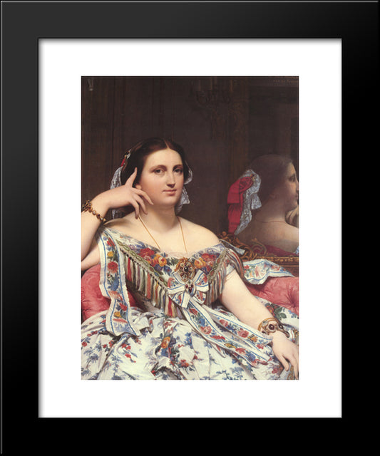 Madame Paul-Sigisbert Moitessier, Nee Marie-Clotilde-Ines De Foucauld, Seated [Detail] 20x24 Black Modern Wood Framed Art Print Poster by Ingres, Jean Auguste Dominique