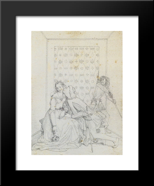 Paolo Et Francesca 20x24 Black Modern Wood Framed Art Print Poster by Ingres, Jean Auguste Dominique