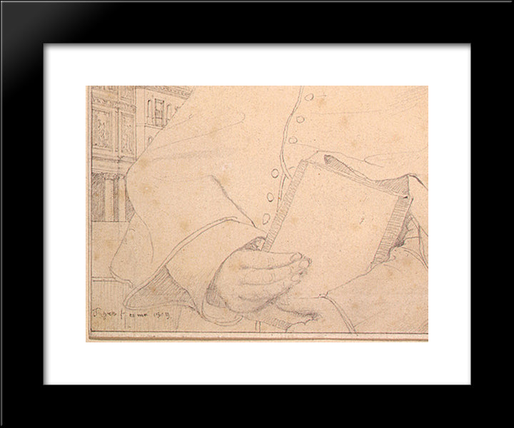 Auguste-Jean-Marie Guenepin [Detail: 1] 20x24 Black Modern Wood Framed Art Print Poster by Ingres, Jean Auguste Dominique