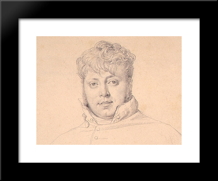 Auguste-Jean-Marie Guenepin [Detail: 2] 20x24 Black Modern Wood Framed Art Print Poster by Ingres, Jean Auguste Dominique