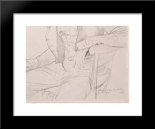 Dr. Louis Martinet [Detail: 2] 20x24 Black Modern Wood Framed Art Print Poster by Ingres, Jean Auguste Dominique