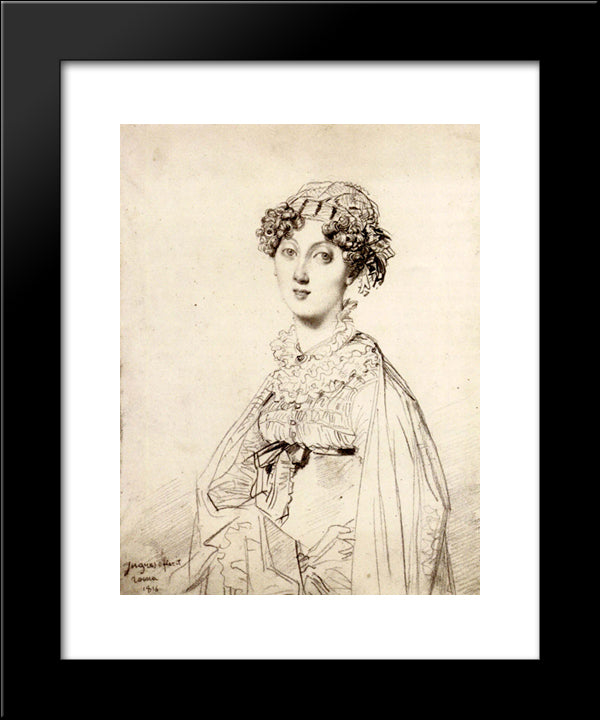Lady William Henry Cavendish Bentinck, Born Lady Mary Acheson 20x24 Black Modern Wood Framed Art Print Poster by Ingres, Jean Auguste Dominique