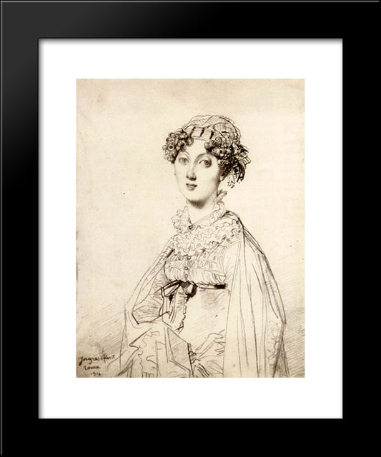 Lady William Henry Cavendish Bentinck, Born Lady Mary Acheson 20x24 Black Modern Wood Framed Art Print Poster by Ingres, Jean Auguste Dominique