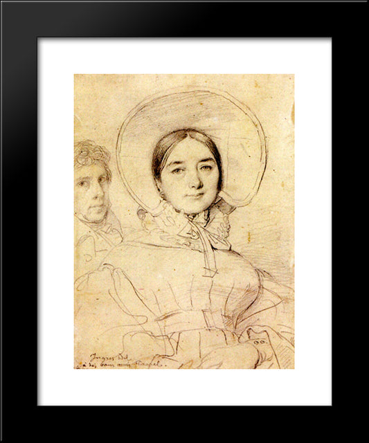 Madame Jean Auguste Dominique Ingres, Born Madeleine Chapelle 20x24 Black Modern Wood Framed Art Print Poster by Ingres, Jean Auguste Dominique