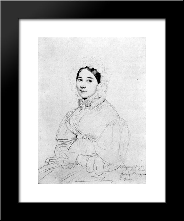 Madame Jean Auguste Dominique Ingres, Born Madeleine Chapelle 20x24 Black Modern Wood Framed Art Print Poster by Ingres, Jean Auguste Dominique